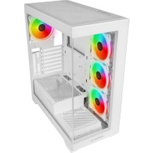 Rampage Hydra V3 Whıte Temperli Camlı Beyaz 7*12CM Rgb Fan Atx Mid-T Exclusive Gaming Oyuncu Kasası