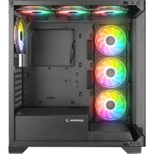 Rampage Hydra V3 Black Temperli Camlı Siyah 7*12CM Rgb Fan Atx Mid-T Exclusive Gaming Oyuncu Kasası