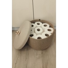 Karelim Home Çok Amaçlı Büyük Boy Dekoratif Organizer Hasır Kapaklı Sepet 35X25