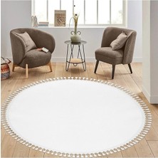 Saraz Halı Saraz Halı yuvarlak Comfort Puffy beyaz