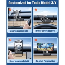 Bantian Tesla Model 3/y 2017-2023 Için Tesla Telefon Montajlı Model 3 Model Y Telefon Tutucu, 360° Döndürülebilir Manyetik Tesla Magsafe Telefon Montaj Tutucu 4,7-6,7 Inç Telefonla Uyumlu (Yurt Dışından)