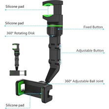 Bantian Rotato Grip Cep Telefonu Tutucu, Rotatogrip Telefon Tutucu, Araç Için Rotato Grip Telefon Tutucu, Çok Fonksiyonlu Dikiz Aynası Telefon Tutucu, 360 Araç Dikiz Aynası Telefon Tutucu (Yurt Dışından)