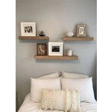 Yggdrasil Home Decor Dekoratif Doğal Ahşap  3'lü Takım 40x15x4 cm (Gizli Aparatlı Raf