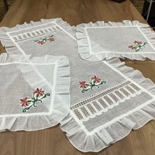 Oya Home Kaneviçe & El Dantelli Oda Takımı-3 Parça