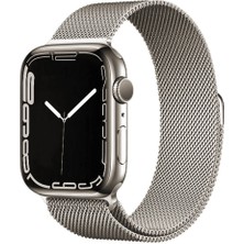Gpack Apple Watch 9 45MM Kordon Hasır Metal Örgülü Ayarlanabilir BAND01 Gümüş