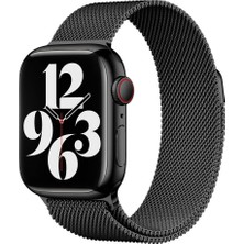 Gpack Apple Watch Se 40 mm Kordon Hasır Metal Örgülü Ayarlanabilir BAND01 Siyah