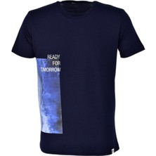 Raymons Erkek Sıfır Yaka Baskılı Tişört R8410 BGL-ST03768