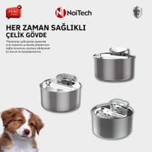 Noitech 4l Ultra Sessiz Paslanmaz Çelik Akıllı Kedi Köpek Su Pınarı Su Kabı