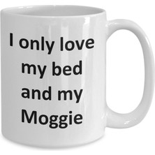 Bexdore Komik Moggie Kupa - Yatağımı Seviyorum ve Moggie Kedi Kahve Fincanı - Ingilizce Kahve Kupa