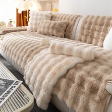 Baladi Home Kalın Tavşan Peluş Üç Kişilik Koltuk Örtüsü ( 80*190CM ) Sadece Oturma Alanı Için