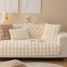 Baladi Home Kalın Tavşan Peluş Üç Kişilik Koltuk Örtüsü ( 80*190CM ) Sadece Oturma Alanı Için