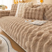 Baladi Home Kalın Tavşan Peluş Üç Kişilik Koltuk Örtüsü ( 80*190CM ) Sadece Oturma Alanı Için