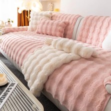 Baladi Home Kalın Tavşan Peluş Üç Kişilik Koltuk Örtüsü ( 80*190CM ) Sadece Oturma Alanı Için