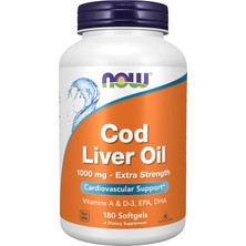 Now Cod Liver Oil Extra Etrength 1000 Mg With Vitamins A & D-3 Epa Dha 180 Softjel