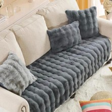 Baladi Home Kalın Tavşan Peluş Üç Kişilik Koltuk Örtüsü ( 80*190CM ) Sadece Oturma Alanı Için