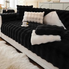 Baladi Home Kalın Tavşan Peluş Üç Kişilik Koltuk Örtüsü ( 80*190CM ) Sadece Oturma Alanı Için