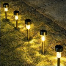 Home Dekor Hediye Solar Güneş Enerjili 10 Adet Bahçe Lambası Beyaz LED Işıklı 10'lu metal Gövdeli Beyaz Ledli Solar Güneş Enerjili Bahçe Lambası