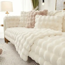 Baladi Home Kalın Tavşan Peluş Üç Kişilik Koltuk Örtüsü ( 80*190CM ) Sadece Oturma Alanı Için