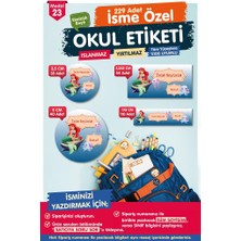 Tuğset Etiket Okul Etiketi Deniz Kızı Ariel Kalem Defter Etiketi Özel Isim Yazılabilen Etiket Seti - Isim ETIKETI-T555-OE23