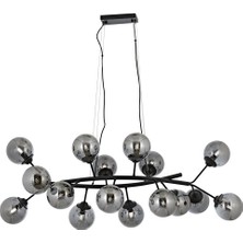 Avonni AV-4286-16Y-BSY Siyah Boya Modern Avize E14 Metal Cam H: 120 cm, WxD: 130x60 cm