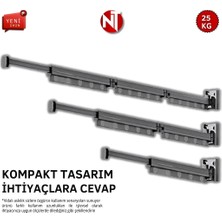 Noitech Alüminyum Dübelli Modern Çamaşır Kurutma Askılığı 126CM