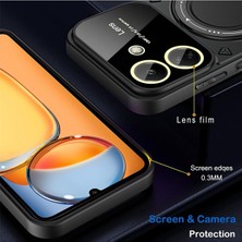 Xiaomi Poco C65 Kılıf Magsafe Dönebilen Halkalı Standlı Kamera Lens Koruma Detaylı Military