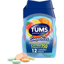 Tums Smoothies Assorted Fruit Extra Strength 750 Mg 12 Tablet