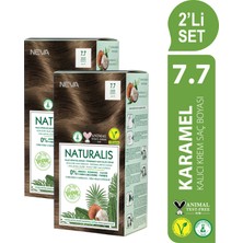 Neva NATURALIS (vegan) Amonyaksız 2'Lİ SET 7.7 KARAMEL Kalıcı Krem Saç Boyası Seti
