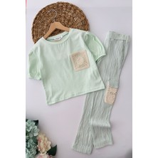 Miniğimin Cicileri Nakış Detaylı Garson Boy kız takım - Su Yeşili