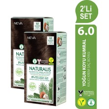 Neva Naturalıs (Vegan) 2'li Set  6.0 Yoğun Koyu Kumral Kalıcı Krem Saç Boyası Seti