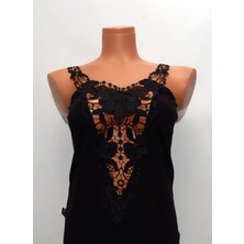 Polkan Atlet, Body, Güpür Detaylı, Kalın Askılı, Siyah, Eastern SHE-2307