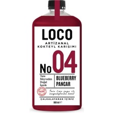 LocoShop No 04 Blueberry Pancar Artizanal Alkolsüz Karışım Taze Sıkma Meyve Kokteyl Mix 900 ml