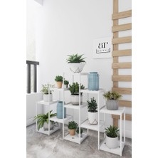 Armarks Işıl 11 Raflı Plastik Beyaz Saksılık Dekoratif Çiçeklik Saksı Standı 22322_K_B
