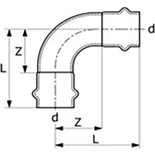 Viva Paslanmaz Dirsek 90° (15X15X1,5 Mm) (Defender)