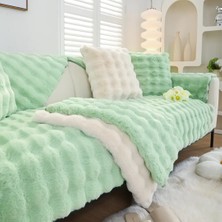 Baladi Home Kalın Tavşan Peluş Üç Kişilik Koltuk Örtüsü ( 80*190CM ) Sadece Oturma Alanı Için