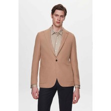 Twn Slim Fit Kahverengi Armürlü Kumaş Ceket 2EF04ZB02409M