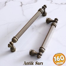 Badem10 Şah 160 mm Antik Sarı Kulp Mobilya Mutfak Çekmece Dolap Kapak Kulpları Kulb Dolabı Metal Kulpu