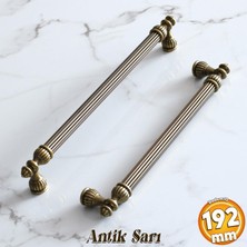 Badem10 Şah 192 mm Antik Sarı Kulp Mobilya Çekmece Kapak Mutfak Dolap Kulpları Kulpu Kulb Dolabı Metal