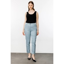 Ekol Kadın Cepli Klasik Pantolon 3004 Mavi