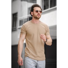 Oksit Ft 2454 Örgü Desenli Bisiklet Yaka Likralı Slim Fit Erkek Tshirt