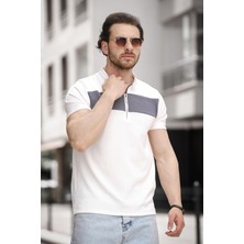 Oksit Ht Eja Hakim Yaka Parçalı Yarım Fermuarlı Erkek Tshirt