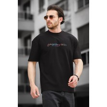 Oksit Trc 2788 Baskılı Bisiklet Yaka Oversize Erkek Tshirt
