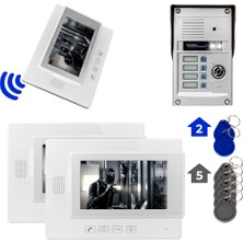 Ayt Powermaster Görüntülü Kapı Zili Intercom 4 Dairelik Diafon Kablosuz Gece Görüşlü Şifreli Çipli Kapı Zili Dört Daire