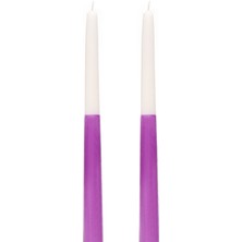 Missi 2li Degrade Mor Konik Şamdan Mum Seti