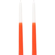 Missi 2li Degrade Turuncu Konik Şamdan Mum