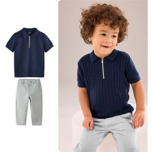 Lolipop Kids Store Erkek Çocuk Triko Polo Yaka Tişört Pantolon Takım