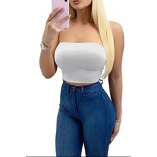 Gardıroza Kadın Straplez Crop Bluz Kısa Crop Askısız Crop Askısız Bluz