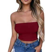 Gardıroza Kadın Straplez Crop Bluz Kısa Crop Askısız Crop Askısız Bluz