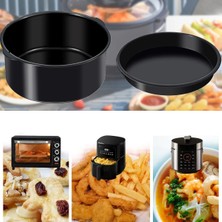 Emayeci Xxl Air Fryer Sulu Yemek Tenceresi ve Pizza Tepsisi 2'li Set