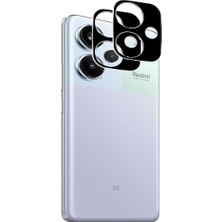 MTK Moveteck Xiaomi Redmi Note 13 Pro+ Plus 5g Uyumlu Siyah Çerceveli Kamera Lens Koruyucu Temperli Cam 3D Lens Camı Tam Kaplar